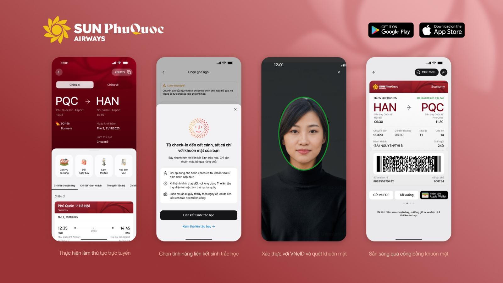 Từ ngày 1/1/2026, hành khách Sun PhuQuoc Airways có thể làm thủ tục bay bằng sinh trắc học